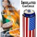 Cool Coast Products | Skinny Slim Beer &amp; Hard Seltzer Coolie Sleeve Joke | Funny Novelty Can Cooler Coolie Huggie | Beer Beverage Holder | Beer Gifts | Quality Insulated Neoprene (American Flag)