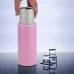 CM Slim Can Cooler Skinny Can Cooler Double-Walled Stainless Steel Insulated Drink Holder with Silicone Can Lid Cover Protector for 12 Oz Seltzer, Energy Drink, Beer, Juice, Soda Can (Pink)