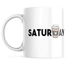 This Is My Saturday Coffee White, Double-Sided Coffee Tea Mug | 11-Ounce Cup（ Printed in The USA）