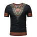 Large size African ethnic wind printed short-sleeved V-neck T-shirt