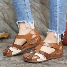 Comfy Arch Support Retro Round Toe Sandals